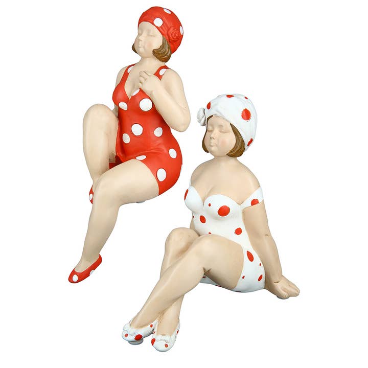 Gilde Handwerk Macrander GmbH & Co. KG - Wholesale Decorative Figurine - Poly figure “Becky” red/white VE 2 so
