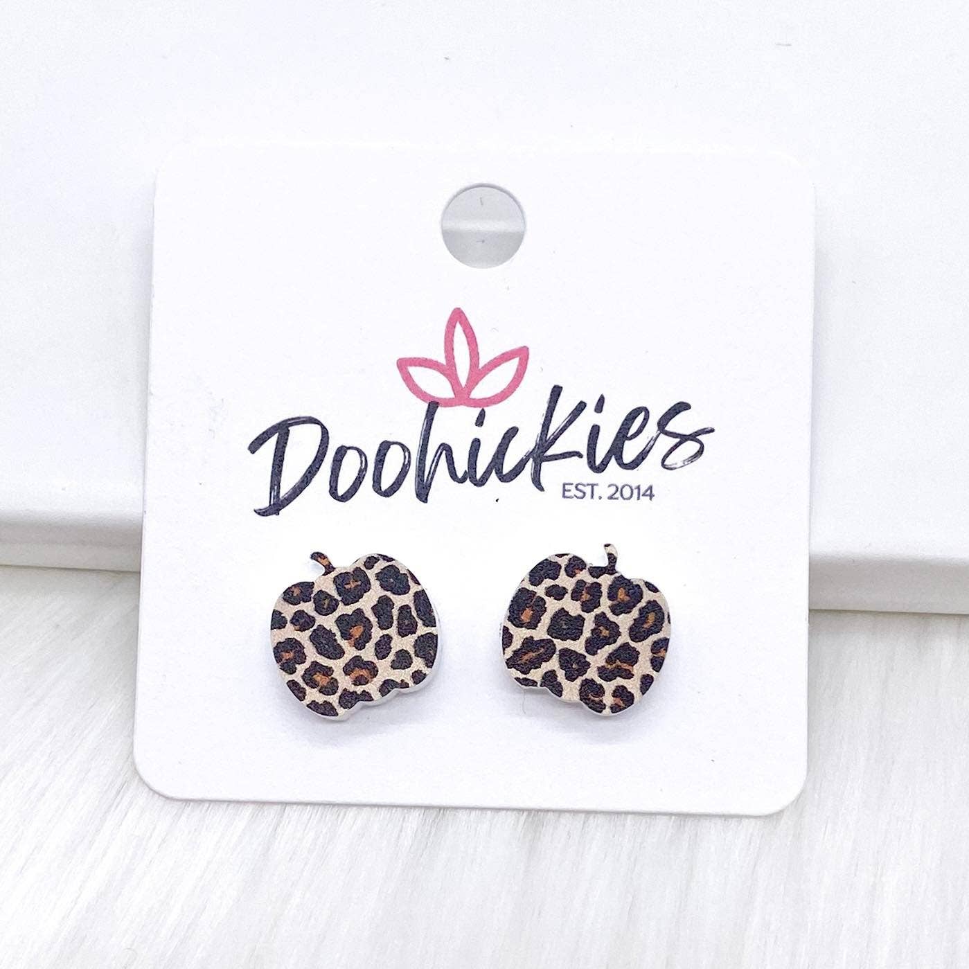 Doohickies - Wholesale Stud/Post Earrings - Pumpkin Studs- Fall Acrylic Singles0