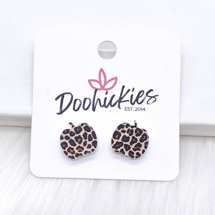 Doohickies - Wholesale Stud/post earrings - Pumpkin Studs- Fall Acrylic Singles