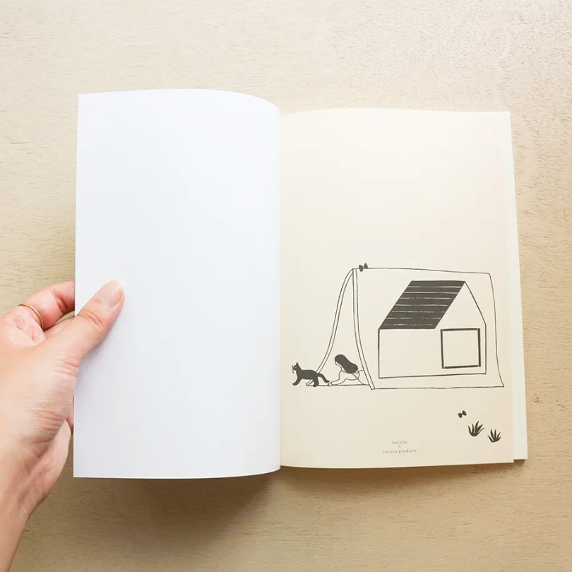 「FUNJI」In Japan - Wholesale Notebook - NECKTIE A5 Japanese Grid Notebook – Cute House Illustration4