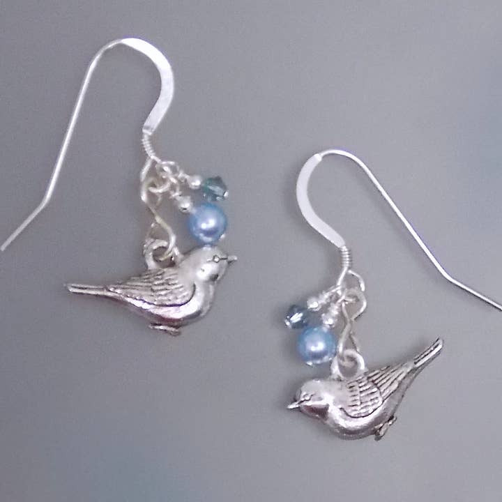 Boucles d'oreilles Oiseaux Bleus du pour la vente par Oreb Lram Fine Casual Jewelry