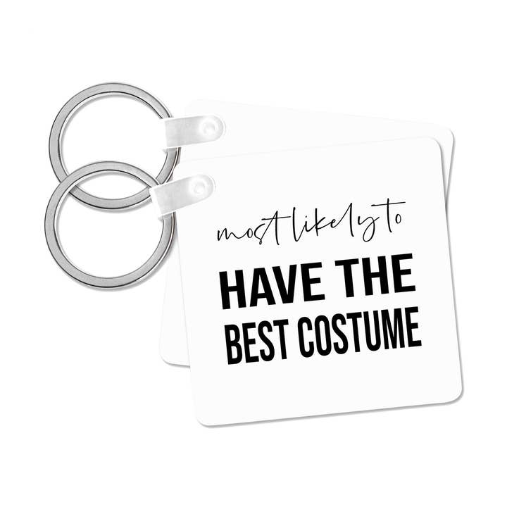 3dRose, Le plus susceptible d'avoir le meilleur costume. Noir sur fond blanc., Porte-clés pour la vente par 3dRose
