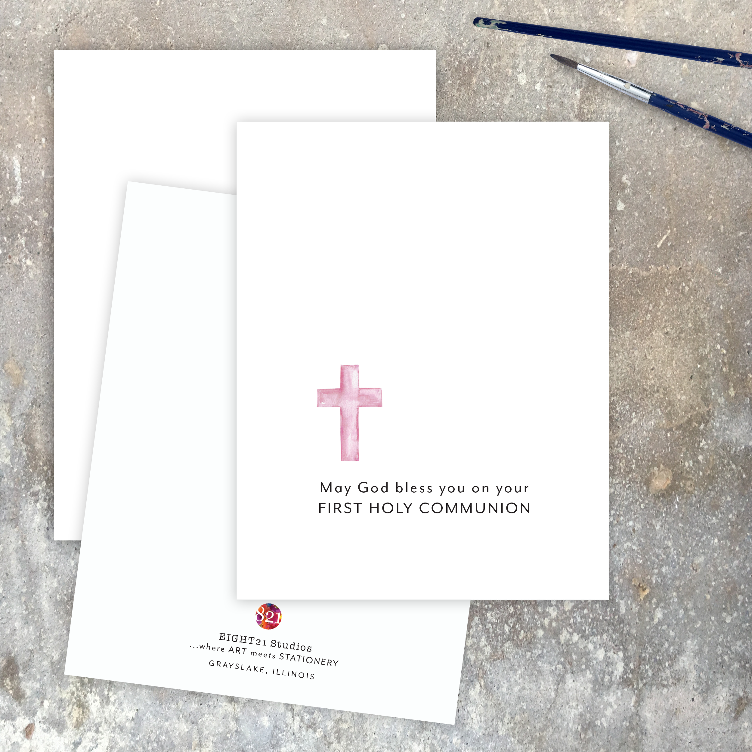 Eight21 Studios + Unique Greeting Cards, Art and Stationery - Wholesale Religious Card - Girl First Holy Communion Congratulations Greeting Card5