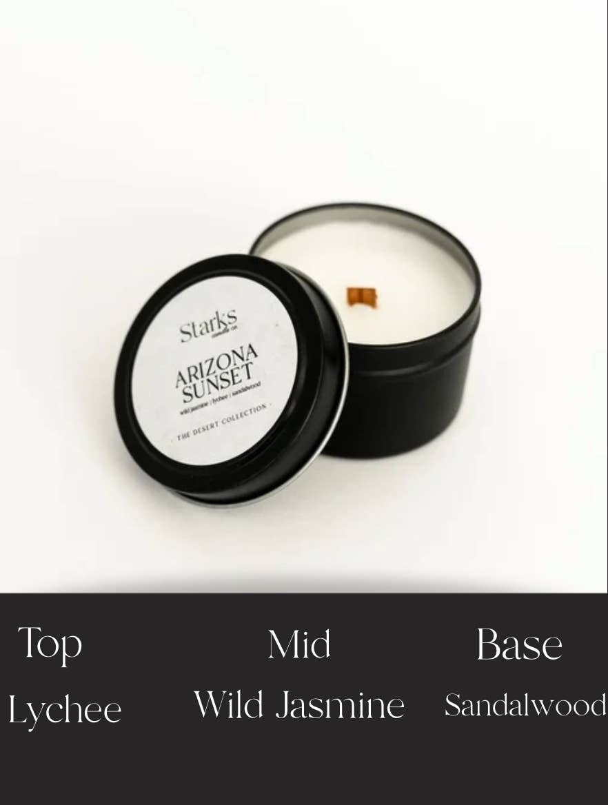 Starks candle co. – Velas de viagem por atacado – Vela de Lata Pôr do Sol do Arizona3