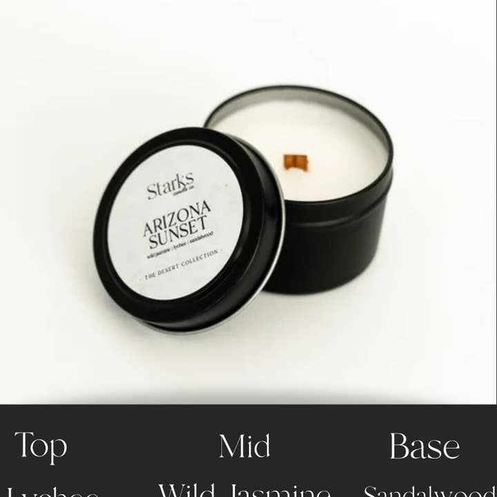 Starks candle co. – Velas de viagem por atacado – Vela de Lata Pôr do Sol do Arizona3