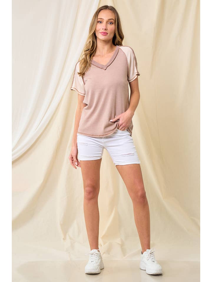 lovely melody - Wholesale Knit Top - Women's - LMT3878-Clarissas Color block top7