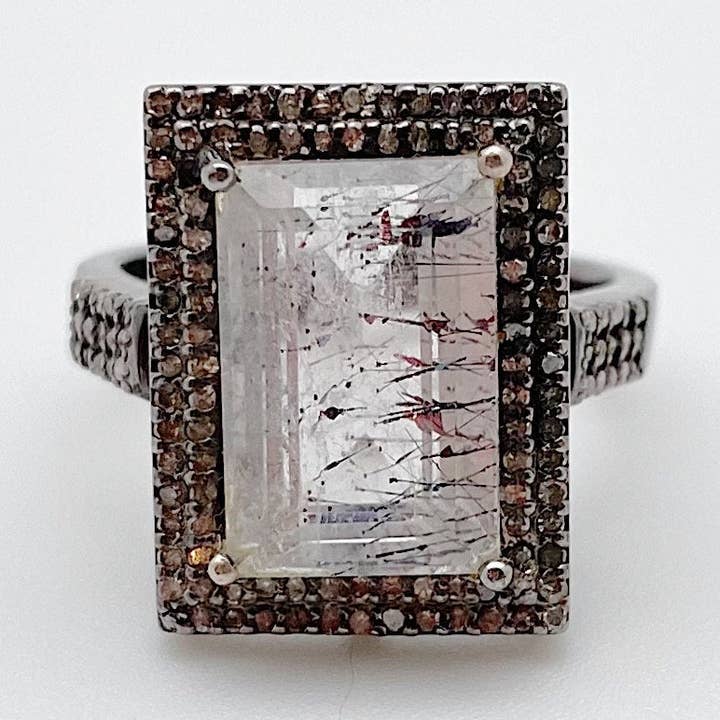 Rutilated kvarts diamantring for engroshandel hos Siena Jewelry
