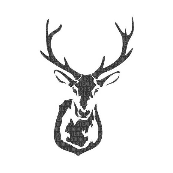 Stag's Head Stencil for wholesale by The Stencil Studio