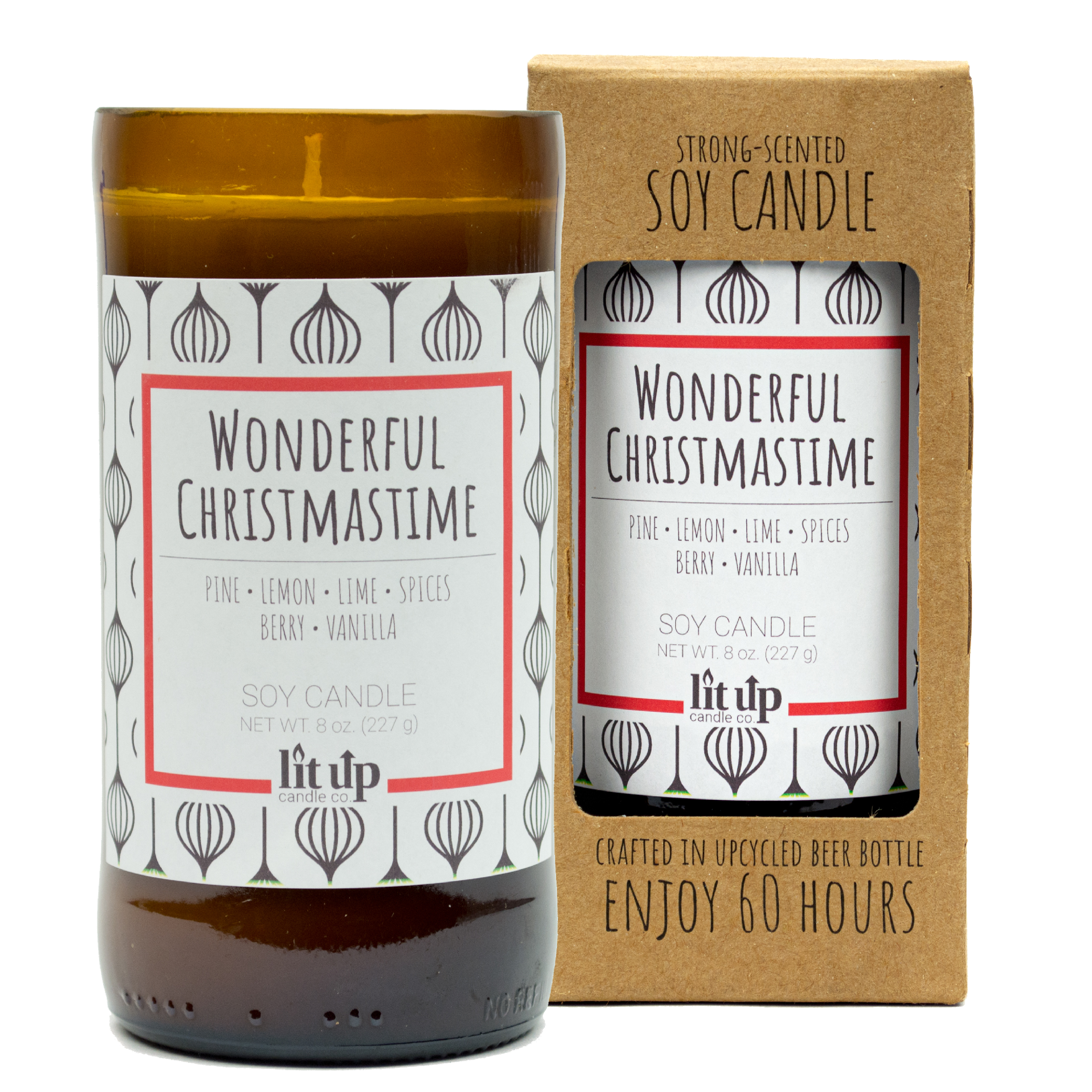 Lit Up Candle Co. – wholesale Jar/filled candle – 8-PACK 8 oz. scented soy candles in upcycled beer bottles15