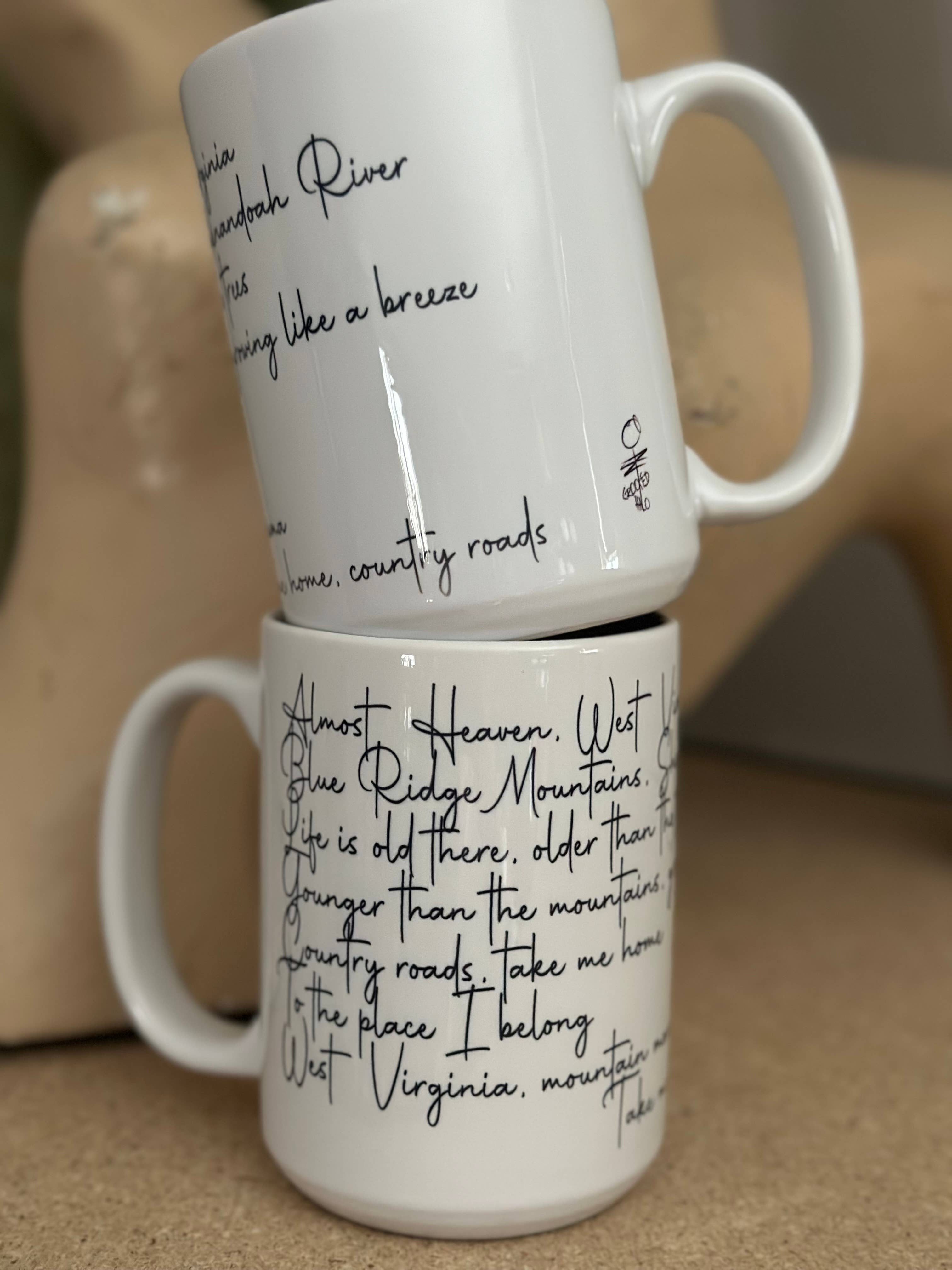 Crooked Halo - Vendita all'ingrosso Tazza - Tazza da caffè in ceramica Denver «Country Roads» Lyrics 15 oz1