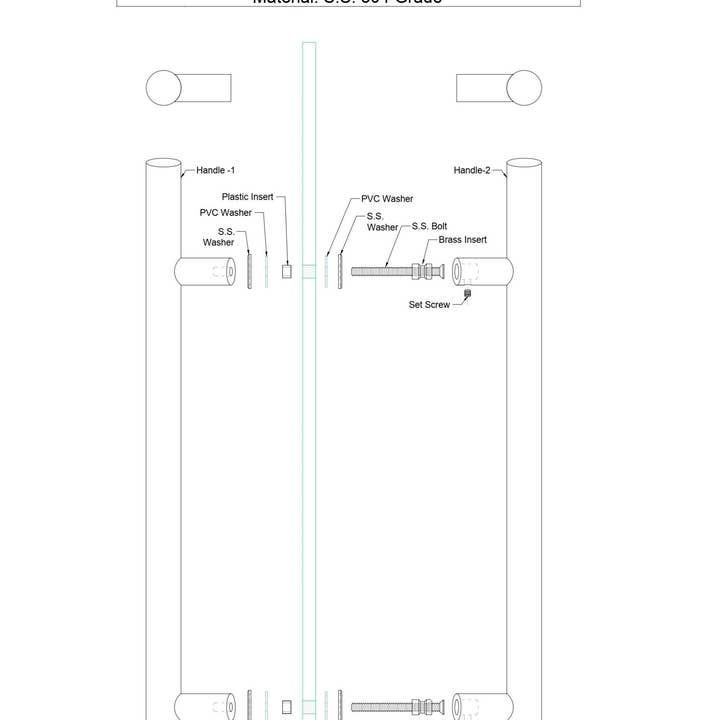 PRIMA DECORATIVE HARDWARE INC - Venta al por mayor Pomos/tiradores - Tirador Puerta Redondo Tipo 'H' - 18" PVD Dorado5