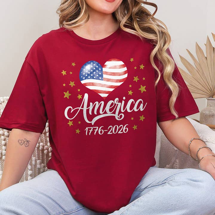 America 250 Heart Perfect Tri T-Shirt for wholesale by Artopia