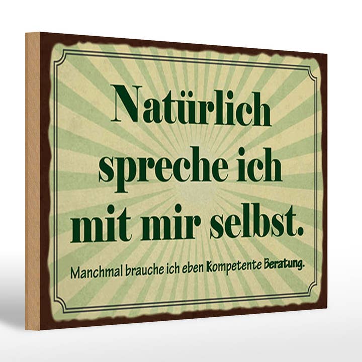 Wooden sign 20x30 cm Of course I talk to myself for wholesale by Femer