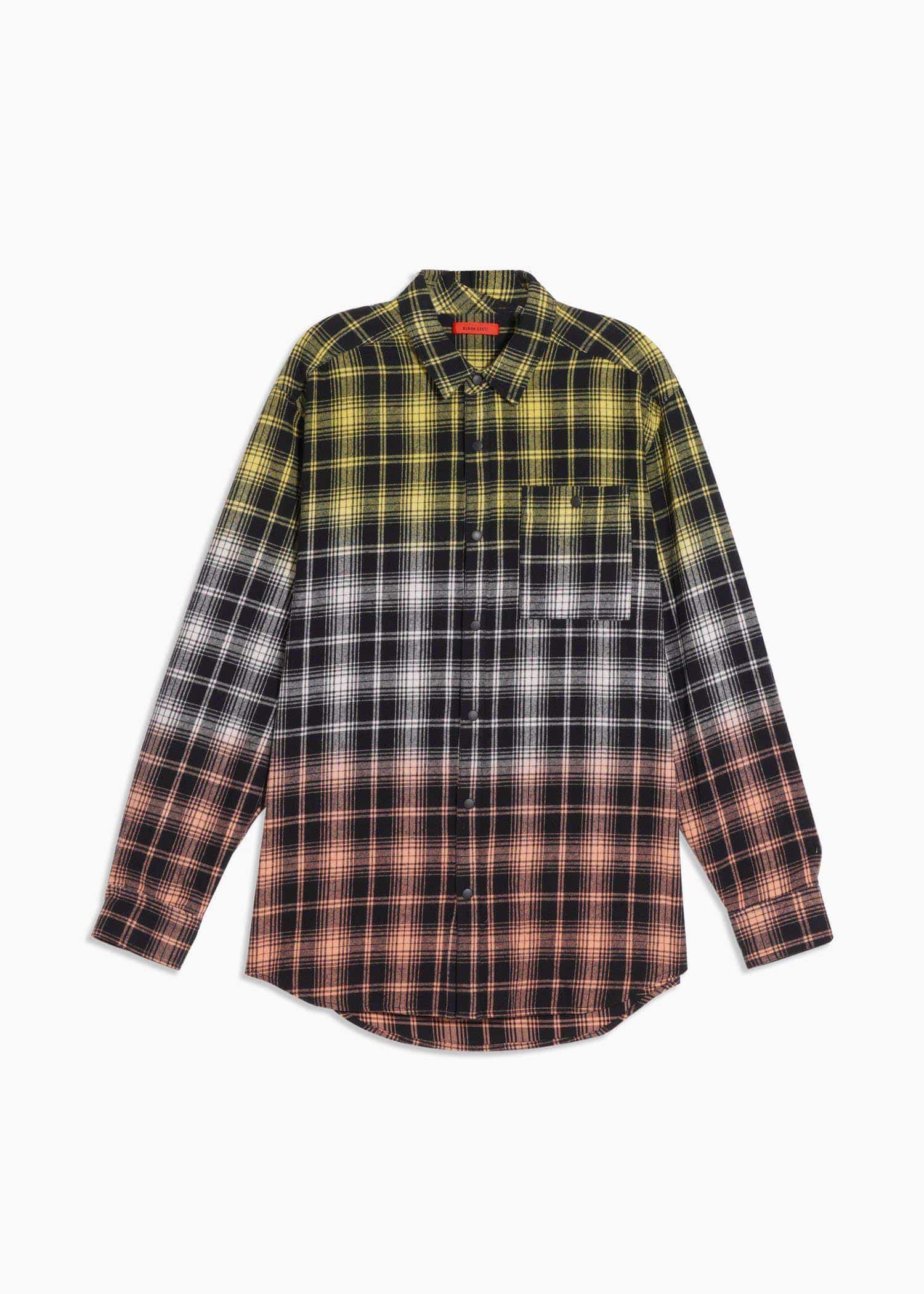 Black Konus Men's Double Dip Dyed Flannel shirt for wholesale on Faire0