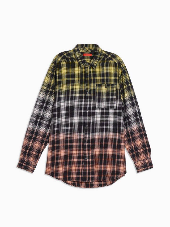 Black Konus Men's Double Dip Dyed Flannel shirt for wholesale on Faire