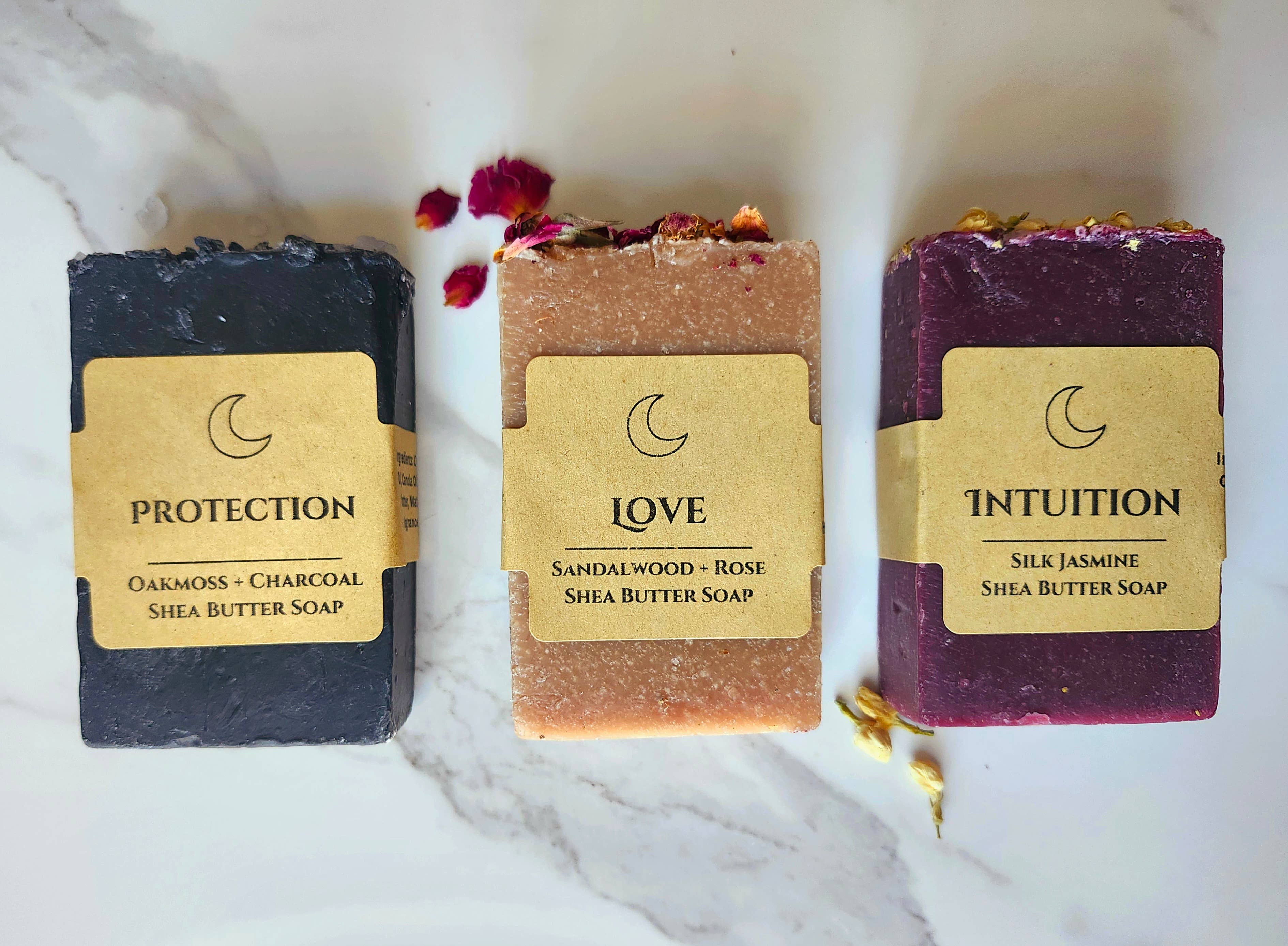 Three Witches Tea Shop - Wholesale Bar Soap - Sandalwood + Rose Organic Shea Butter Love Soap4