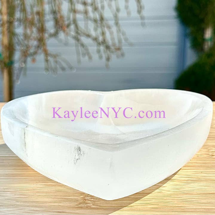KayleeNYC - Wholesale Spiritual Stone/Crystal - Natural Selenite aka Satin Spar Heart Bowls3