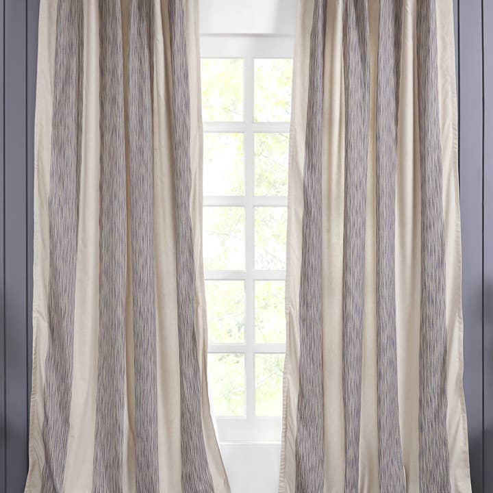 Hampton Stripes Gardin, Marineblå for engroshandel hos India's Heritage