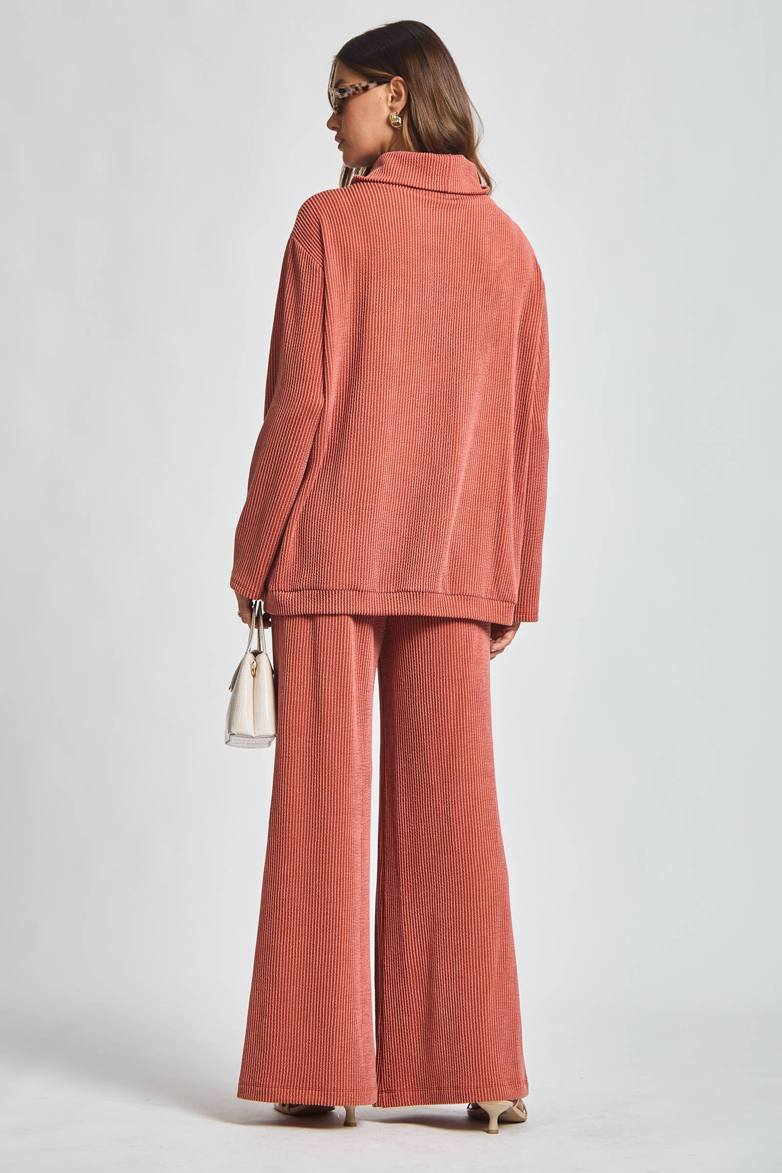 Dear Scarlett – Conjuntos Casual - Mulher por atacado – Conjunto de 2 Peças com Gola Alta Canelada TRVSET-LAVISH7