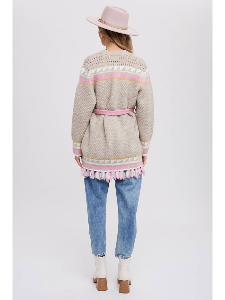 Bluivy – wholesale Cardigan – Women’s – AZTEC PATTERN BELTED CARDIGAN10