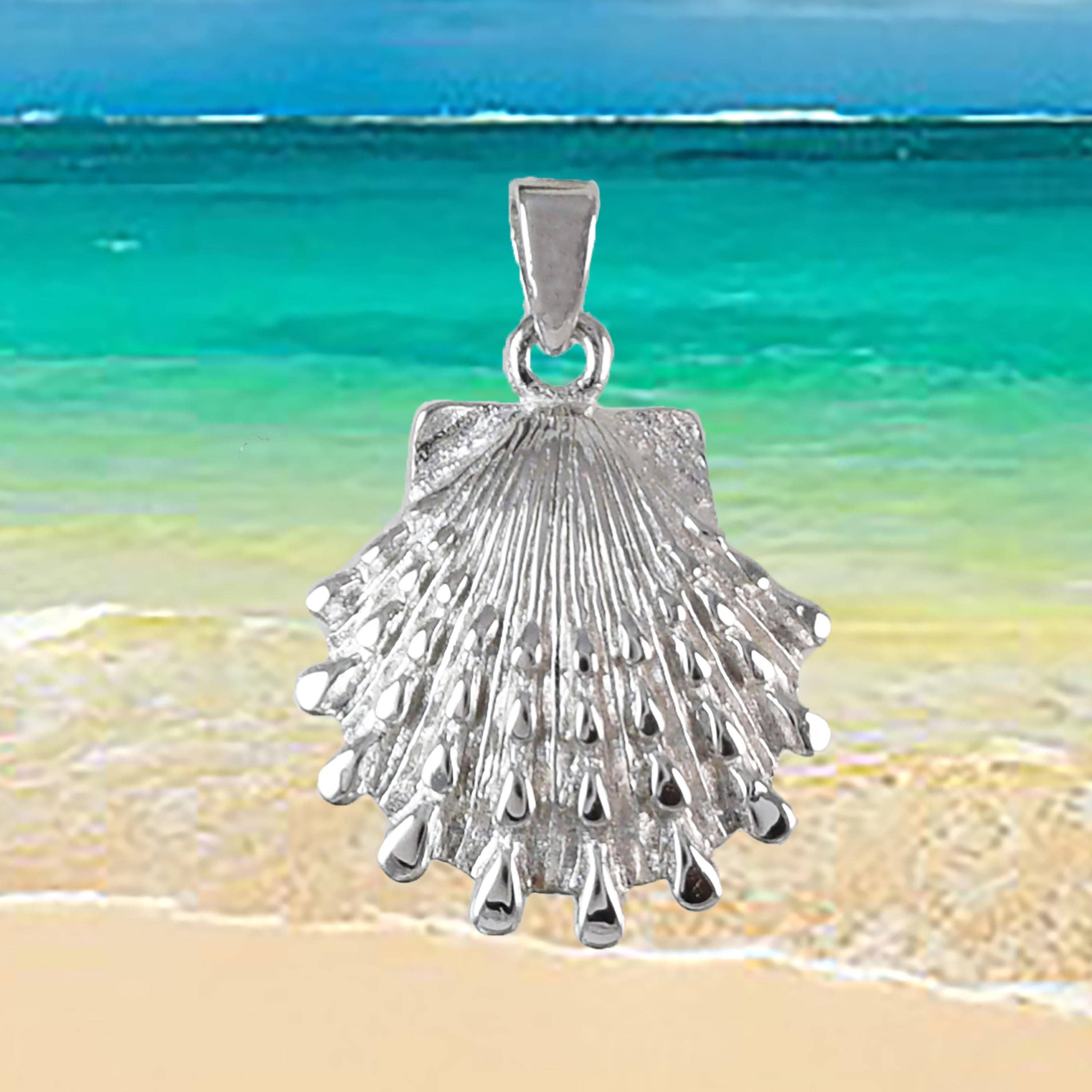 Paradise Treasures Jewelry – wholesale Individual charm/pendant – Hawaiian Seashell Pendant, Sterling Silver Sea Shell Pendant, Hawaiian Jewelry Christmas Present, Anniversary Gift Birthday Gift