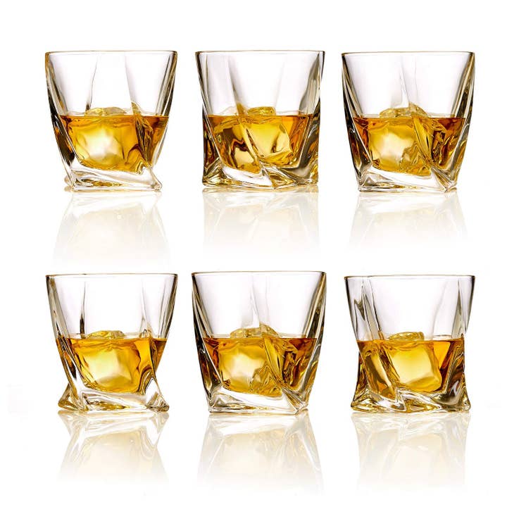 Bezrat - Wholesale Cocktail/Liquor Glass - Whiskey Glasses Set of 6 Lead Free Crystal Old Fashioned