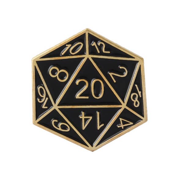 Shady Front - Wholesale Lapel Pin/Button - Dungeons & Dragons 20 Sided Die Enamel Pin