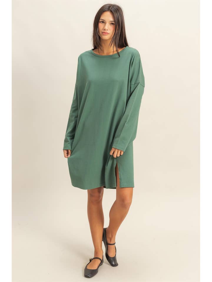 Vestido midi oversize con abertura lateral para venta al por mayor de HYFVE