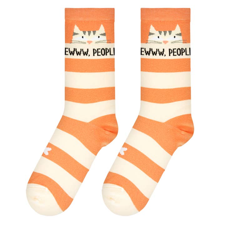 Cool Socks - Wholesale Socks - Women's - Eww People Cats - Womens Crew Folded