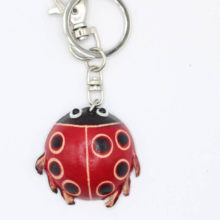 Sunflower Handmade leather inc - Wholesale Keychain - Women's - Leather Ladybug Key Chain - KC4109
