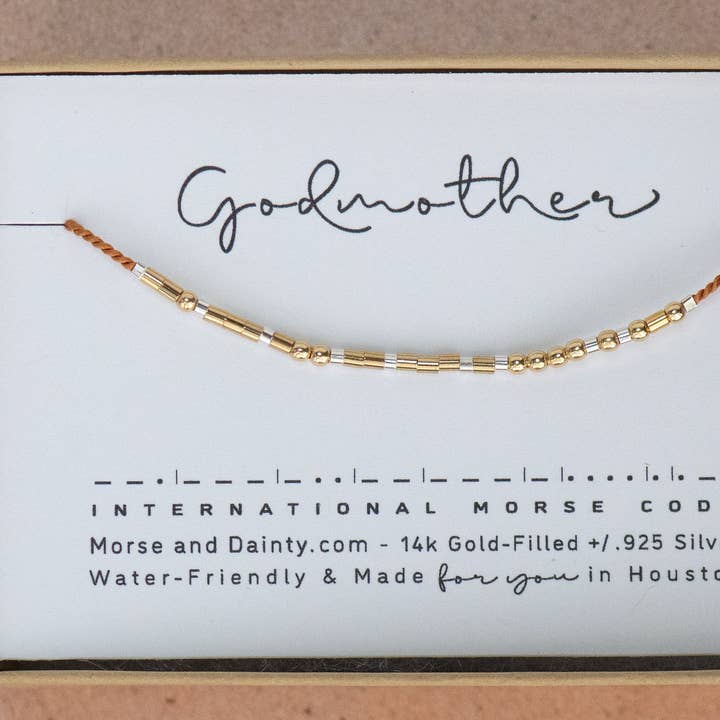 Morse and Dainty Hand Made Morse Code Dainty Jewelry - Wholesale Beaded Bracelet - Godmother or CUSTOM Word Morse Code Bracelet - Gia4
