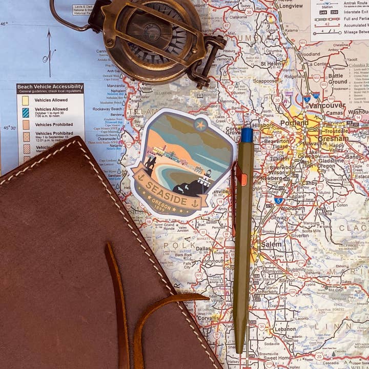 Landmarks Unlimited – Großhandel Aufkleber – Oregon am Meer — 2,5 Zoll Vinyl-Aufkleber1