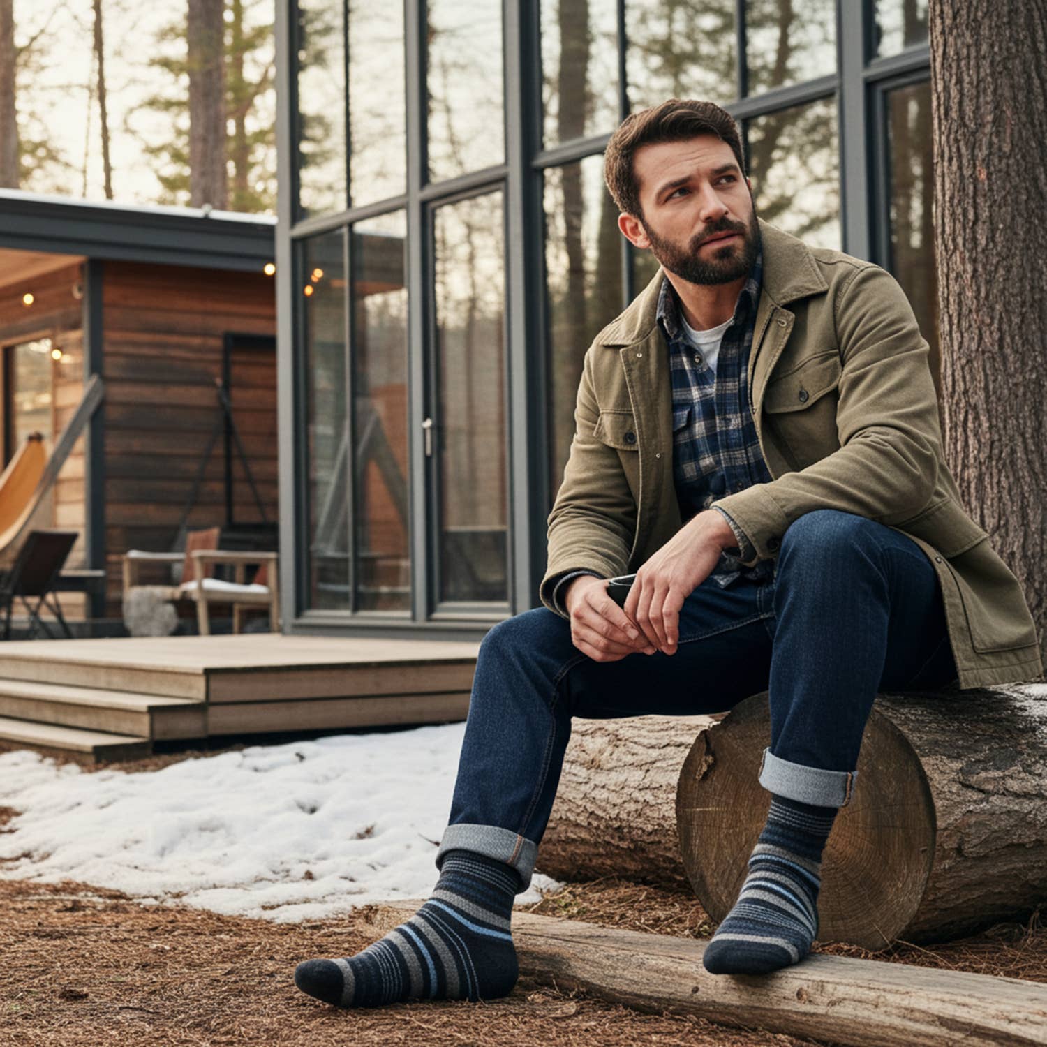 Shupaca Alpaca - Wholesale Socks - Unisex - Alpaca Socks - Stripe - Azul5