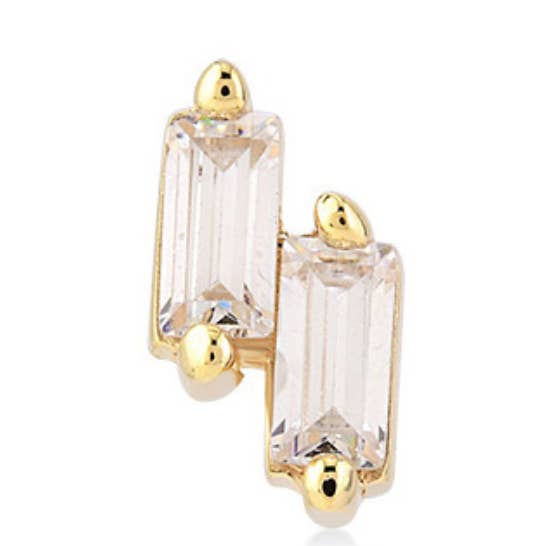 Double piercing baguette pour la vente par GLAM & GLORY Jewels made with love