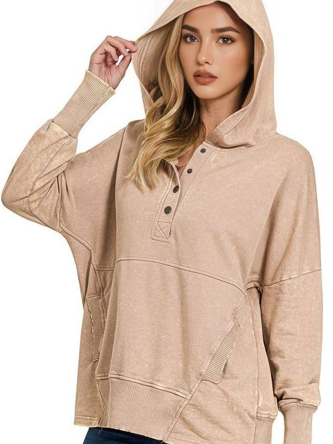 42POPS – Großhandel Hoodie – Damen – .French Terry Acid Wash Kängurutaschen-Hoodie1