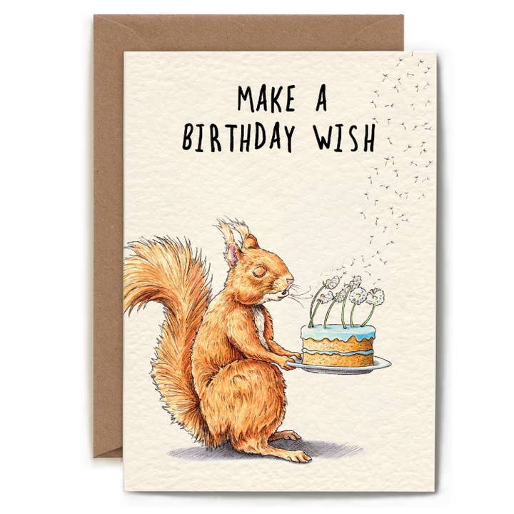 Squirrel Birthday Card for wholesale by Hester & Cook - Stationery