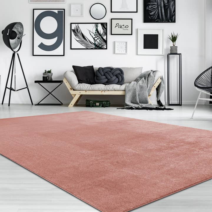 Soft Area Rug with Anti-Slip Backing Washable - Pink for wholesale by Paco Home