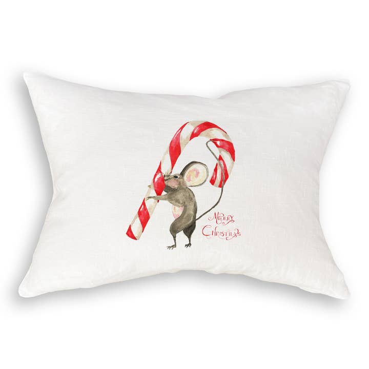 French Graffiti - Wholesale Tea Towel - Mouse with Candy Cane9