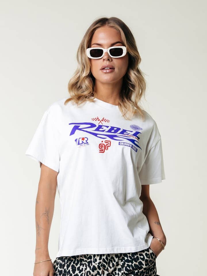 Rebel Racing T-shirt | Standard white for wholesale by Colourful Rebel