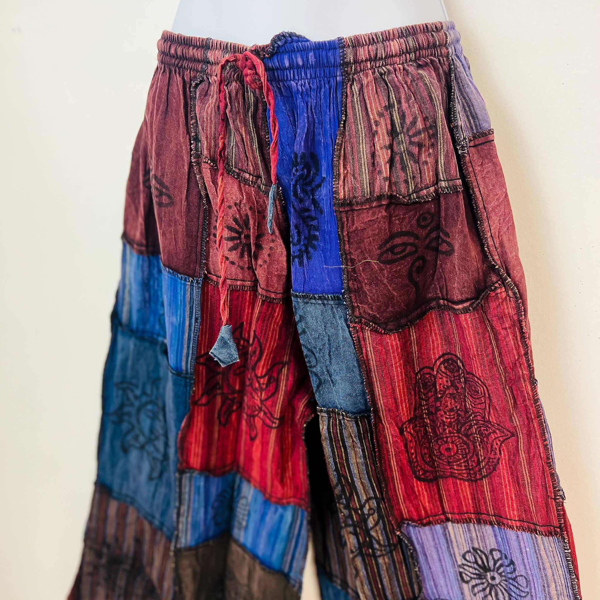 Karma Nepal Crafts - Wholesale Pants - Women's - Patchwork Unisex Boho Wide Leg Palazzo Pant6