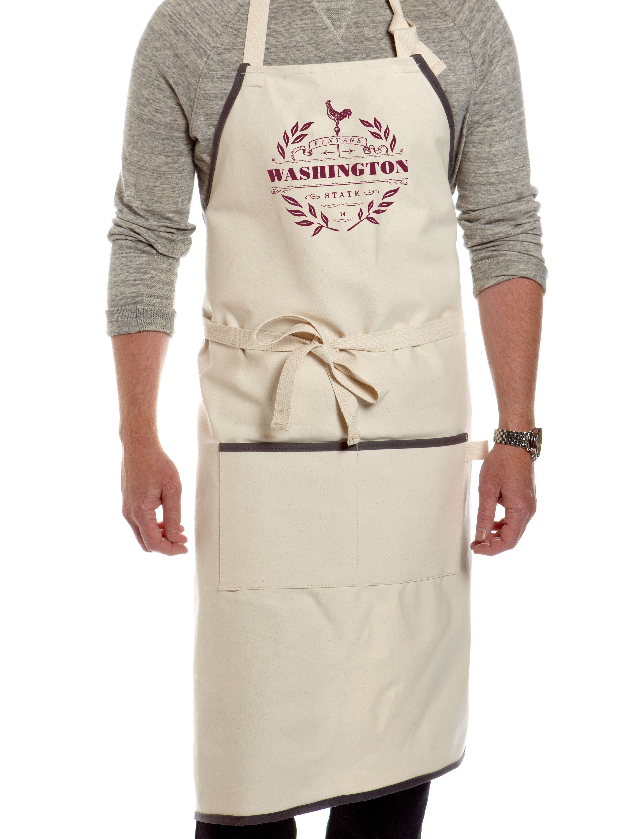 Mercantile 12 - Wholesale Apron - Custom VINTAGE COLLECTION Natural Apron with Charcoal Trim4