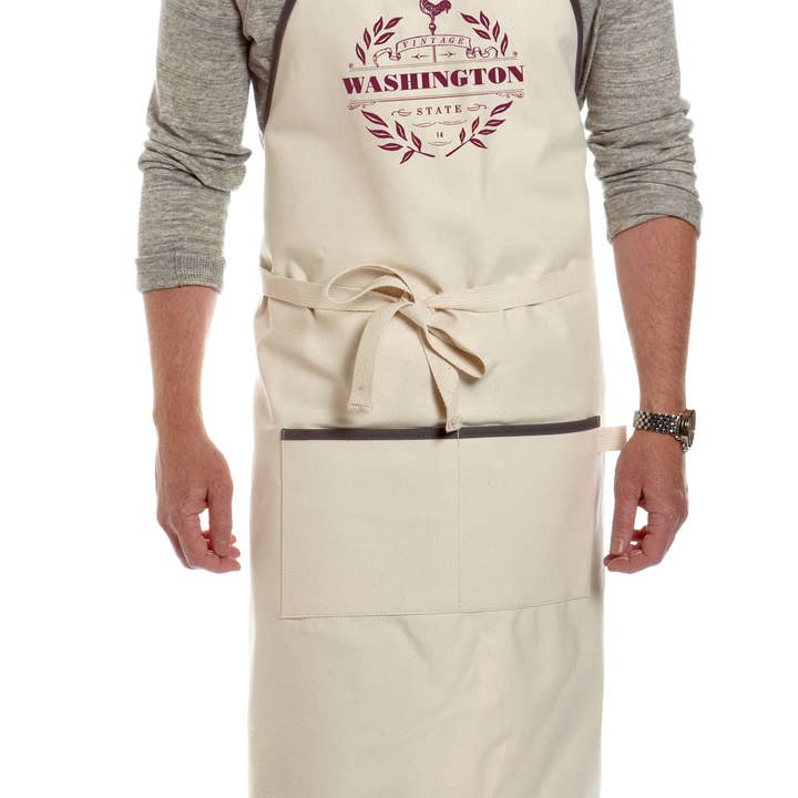Mercantile 12 - Wholesale Apron - Custom VINTAGE COLLECTION Natural Apron with Charcoal Trim4