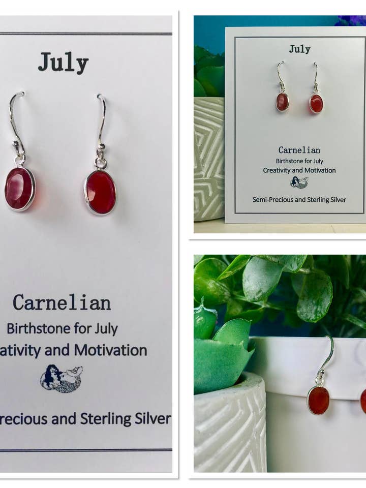 Orecchino a Goccia con Pietra Portafortuna per la vendita all'ingrosso da parte di Siren Silver Ltd