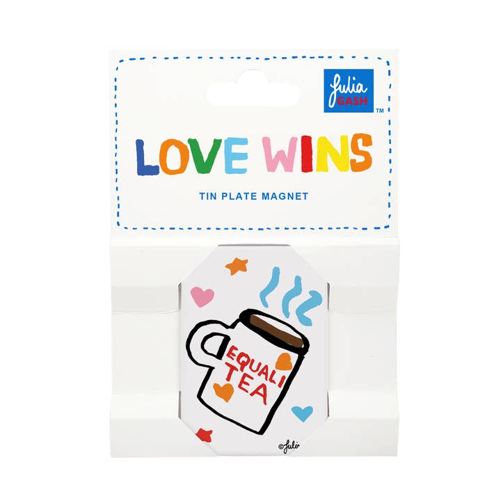 Julia Gash Pride 'Love Wins' Tin Plate Magnet for wholesale by Parkwood Springs