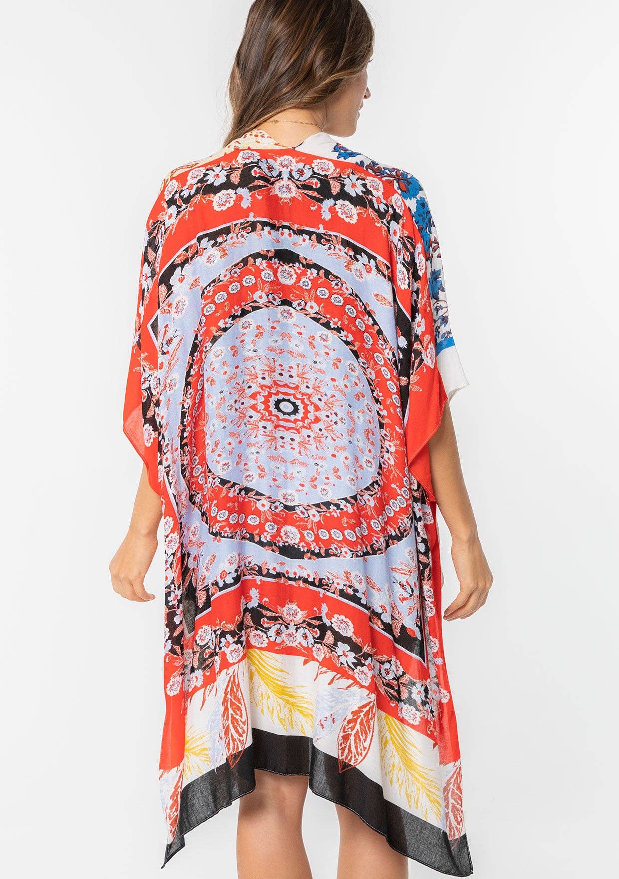 Lovestitch - Wholesale Kimono - Women's - Floral Multi Bohemian Open Front Kimono2