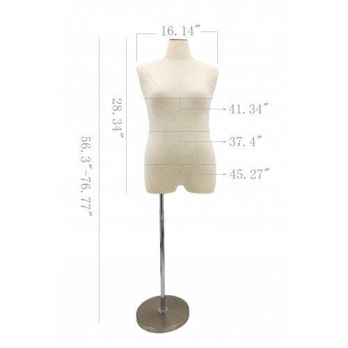 FIXTUREDISPLAYS - Wholesale Mannequin - FixtureDisplays® Female Plus Size Mannequin Display Body Bust Forms Maniki Size 14 to Size 16 Bust 41 Waist 37" Hip 45" Product Weight 20 Lbs 21600-1X3
