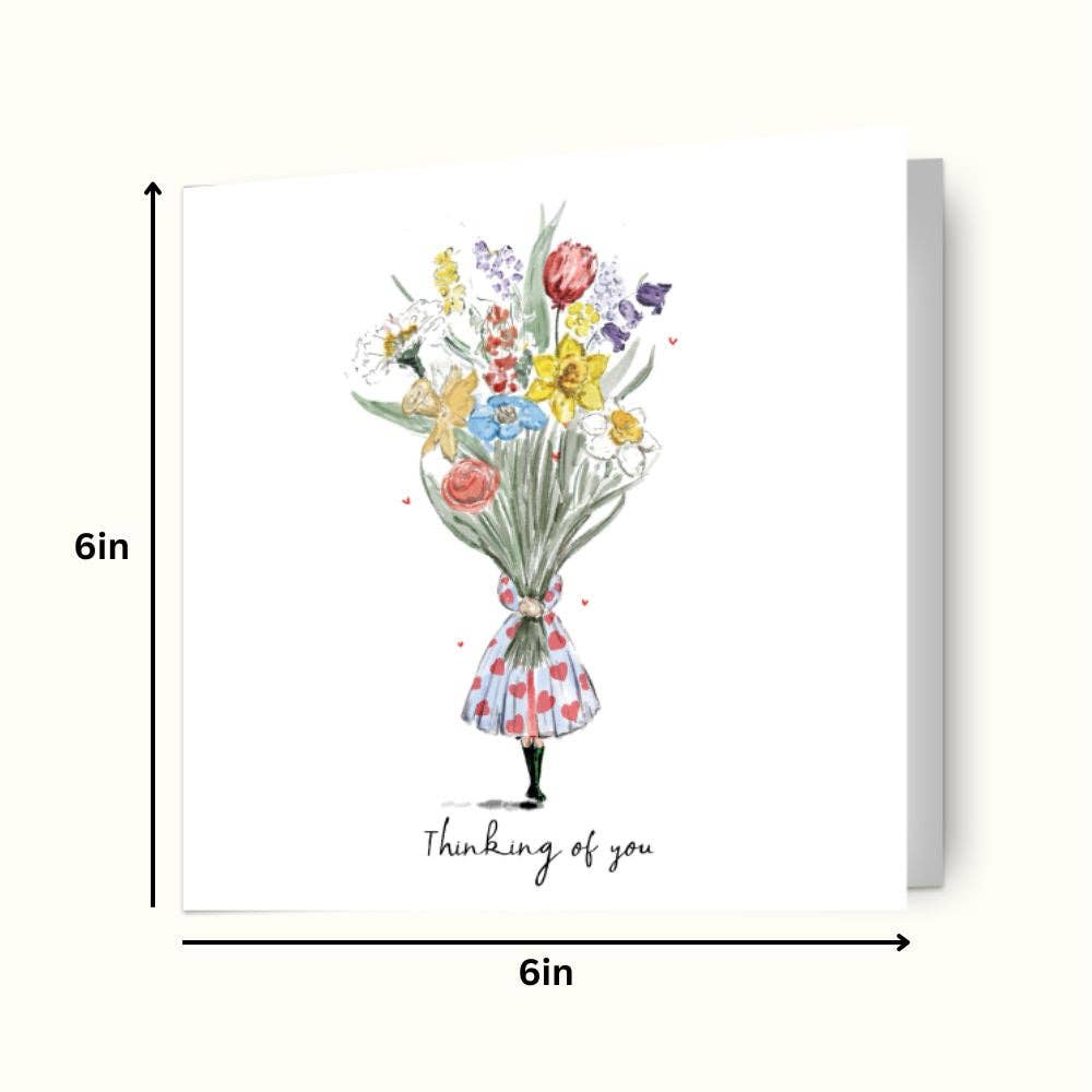 Danilo Promotions Ltd – wholesale Thinking of you card – LUCY CLAIRE ILLUSTRATIONS BLANK CARD1