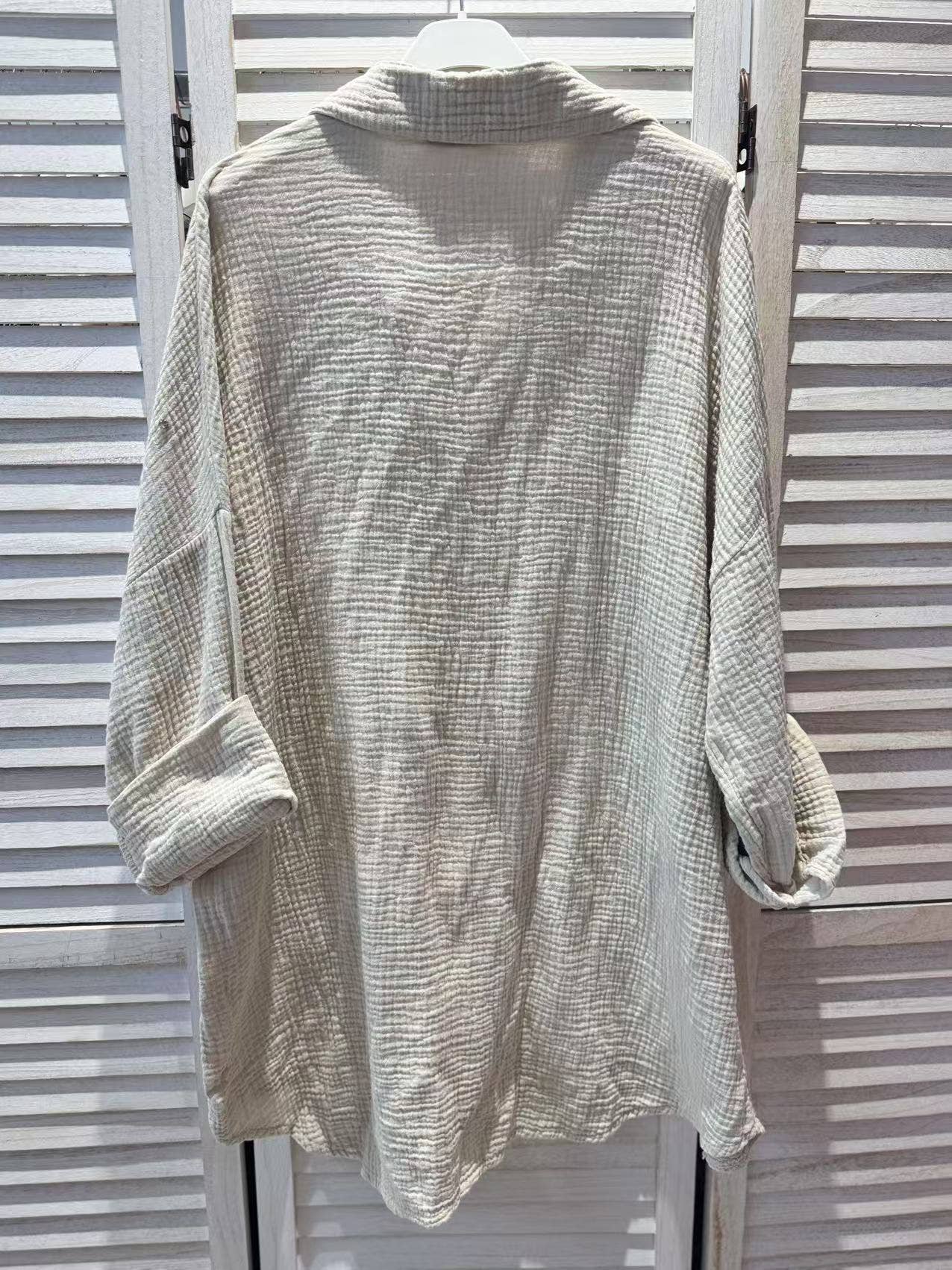 VICTORIA&ISAAC - Wholesale Button Down Shirt - Women's - OVERSIZED COTTON GAUZE SHIRT (Copy)4