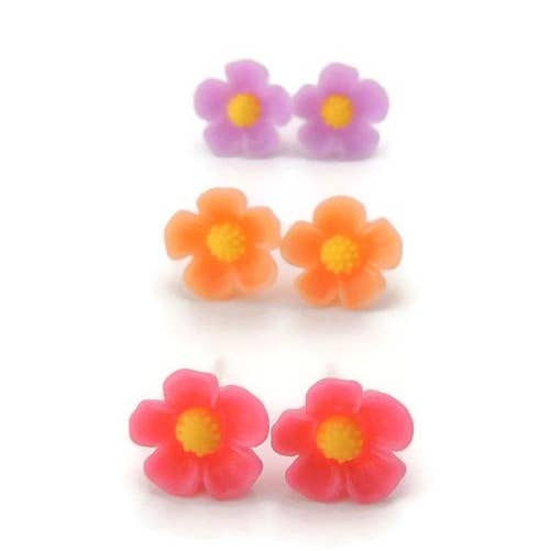Boucles d'oreilles à tige en forme de fleur, 11 mm pour la vente par Pretty Smart