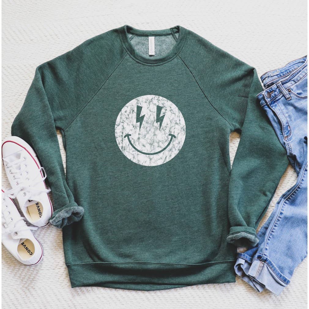 Shamaim – Großhandel Sweatshirt mit Grafikdruck – Damen – Unisex-Fleecepullover Happy Face mit aufhellendem Auge2